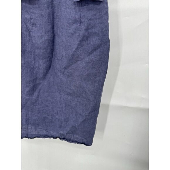 Brooks Brothers Dress Women 2 Purple 100% Linen Floral Embroidered Neck Business - Picture 6 of 8